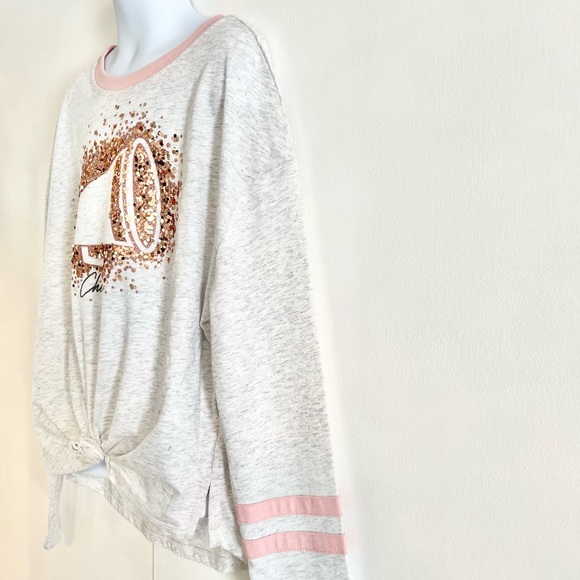🆕Girls Justice Sequin CHEER Graphic Long Sleeve Tee - Picture 5 of 13